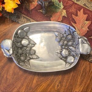 Pewter fruit bowl serving tray